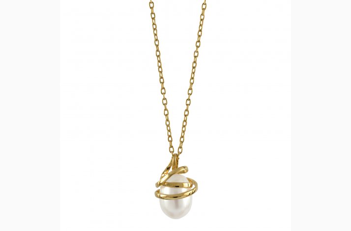 Guld collier - Serpentine
