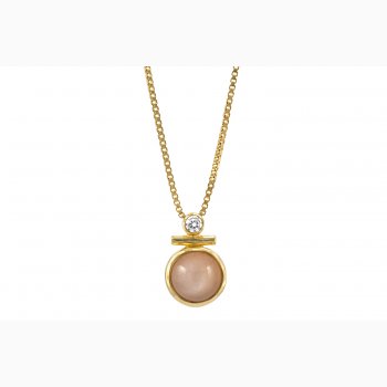 Forgyldt collier - Peach