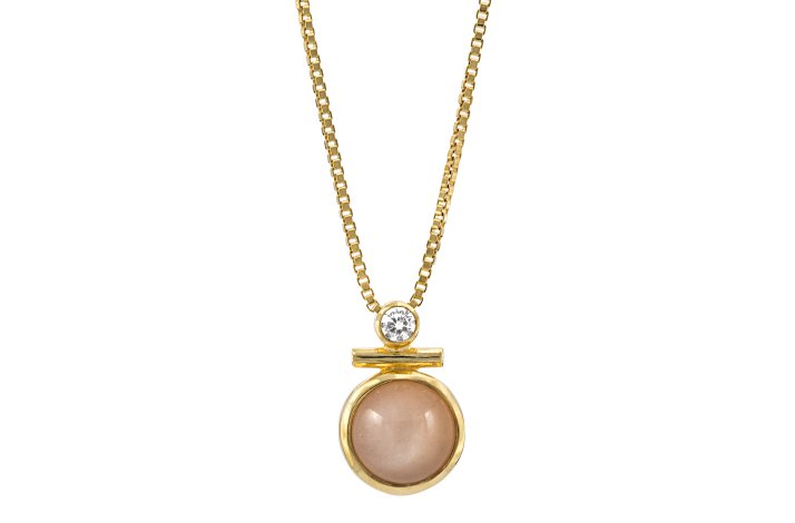 Forgyldt collier - Peach
