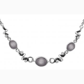 Silver necklace - Glamorous Grey