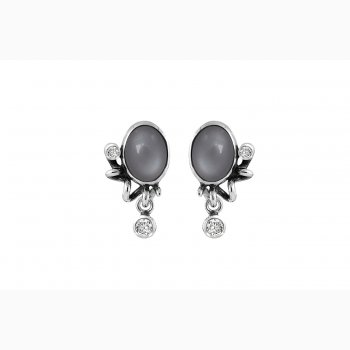 Silver ear ring - Glamorous Grey
