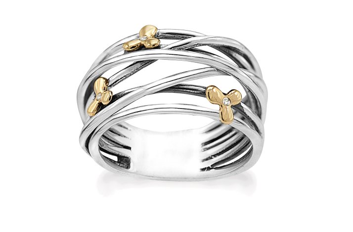 Feminin sølv ring 'Golden design - smykker