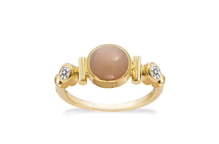 Forgyldt ring - Peach