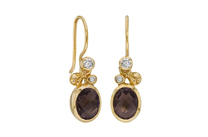 Gold plated ear ring - Flourish