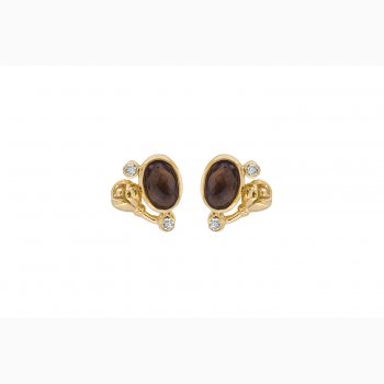Gold plated ear pin - Flourish