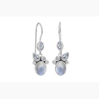 Silver ear ring - Blue Moon