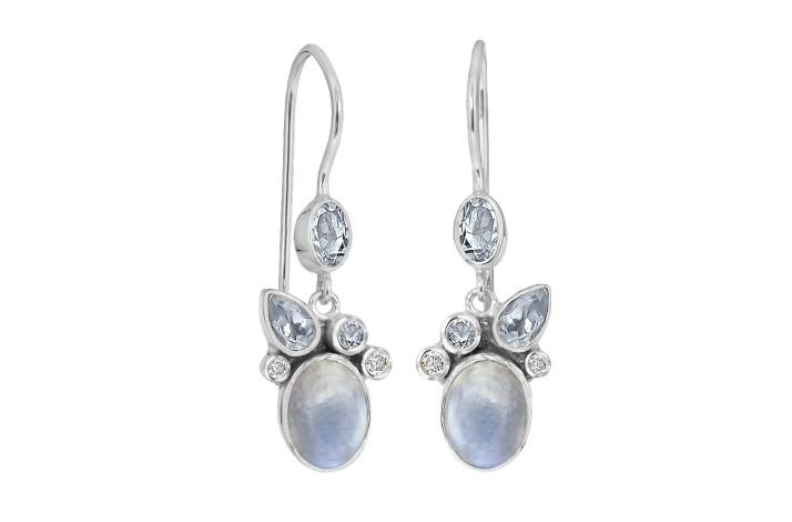 Silver ear ring - Blue Moon