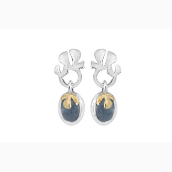 Silver/gold ear ring - Golden Life