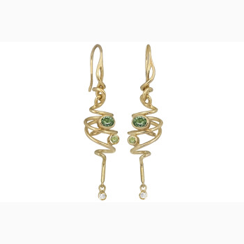 Gold plated ear ring - Curlicue