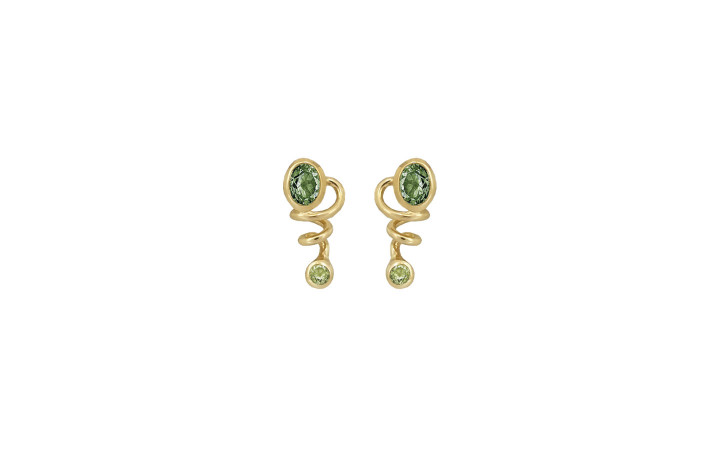 Gold plated ear pin - Curlicue