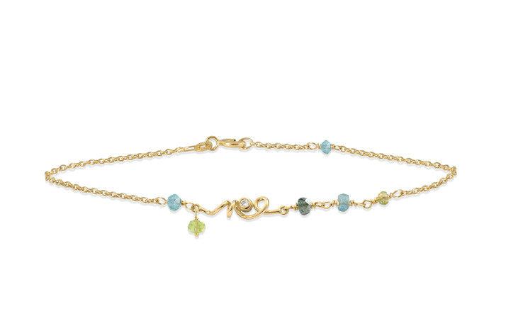 Guld armbnd, smaragd - Sweet Twist