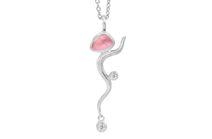 Slv collier - Pink Willow