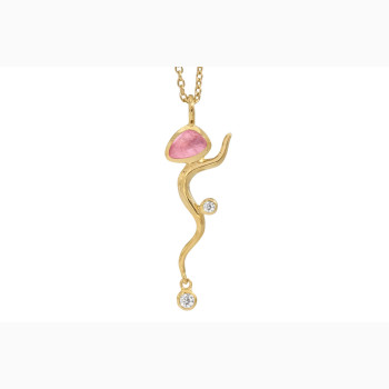 Gold plated necklace - Pink Willow