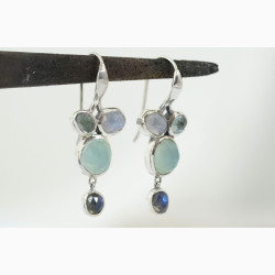 Silver ear ring - Ocean Crush