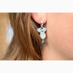 Silver ear ring - Ocean Crush