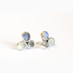 Silver ear pin - Ocean Crush