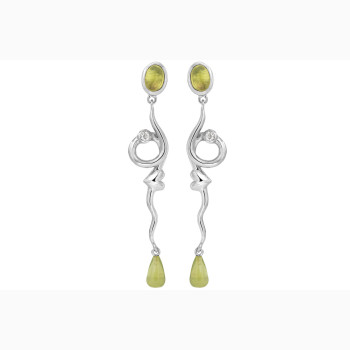 Silver ear ring - Rainforest Dew