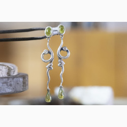Silver ear ring - Rainforest Dew