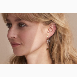 Silver ear ring - Rainforest Dew