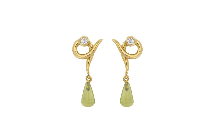 Gold plated ear pin - Rainforest Dew