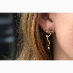 Gold plated ear ring - Pink Willow