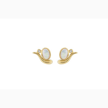 Gold ear pin - Elegant Opal