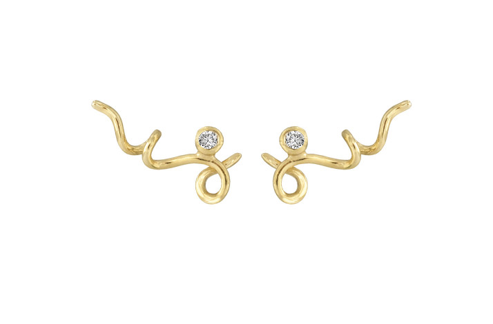 Gold ear pin - Sweet Twist