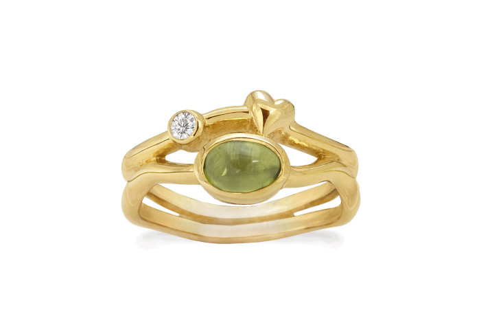 Forgyldt ring - Rainforest Dew