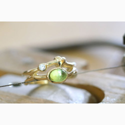 Gold plated ring - Rainforest Dew