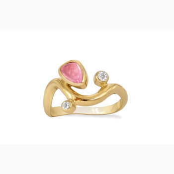 Gold plated ring - Pink Willow