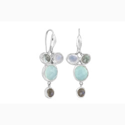 Silver ear ring - Ocean Crush