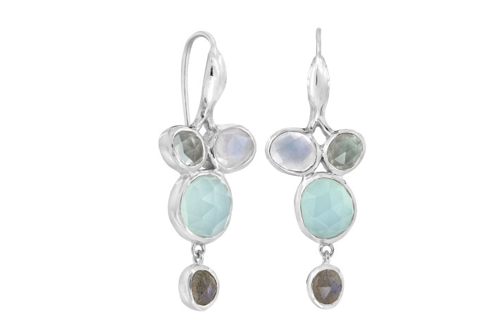 Silver ear ring - Ocean Crush