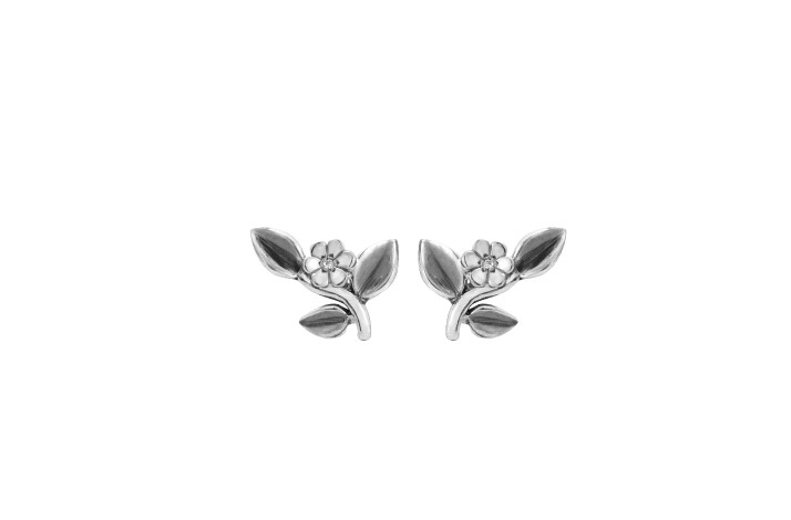Silver ear pin - Leaf Vine