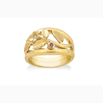 Gold plated ring - Leaf Vine
