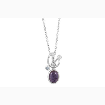Silver necklace - Purple Rain