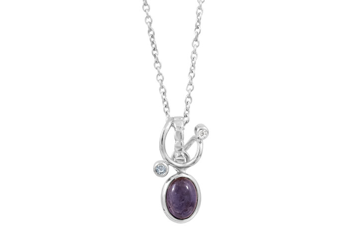 Silver necklace - Purple Rain
