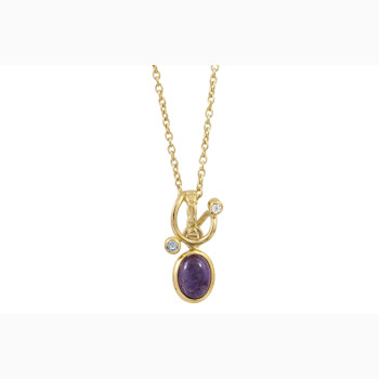 Gold plated necklace - Purple Rain
