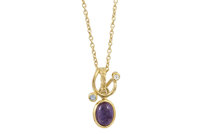 Gold plated necklace - Purple Rain