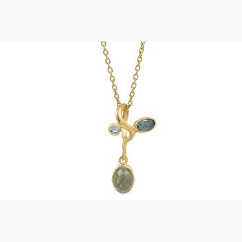 Gold plated necklace - Blend of Blue