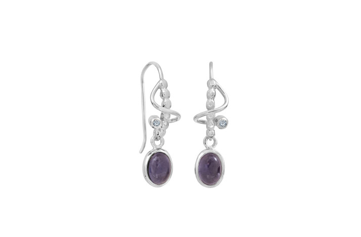 Silver ear ring - Purple Rain