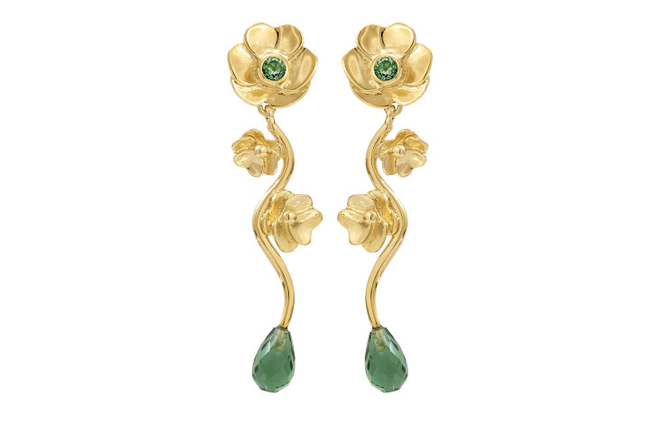 Gold plated ear ring - Pansy