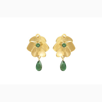 Gold plated ear clips - Pansy