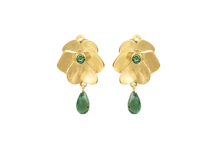 Gold plated ear clips - Pansy