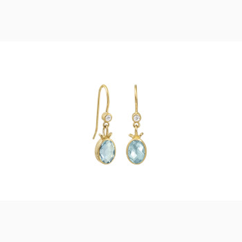 Gold ear ring - Blue Blush