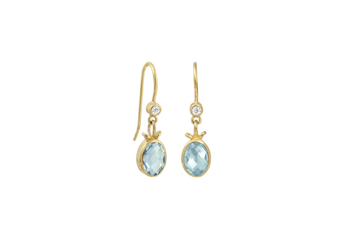 Gold ear ring - Blue Blush