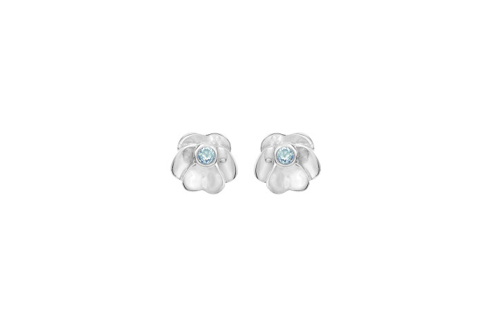 Silver ear pin - Pansy