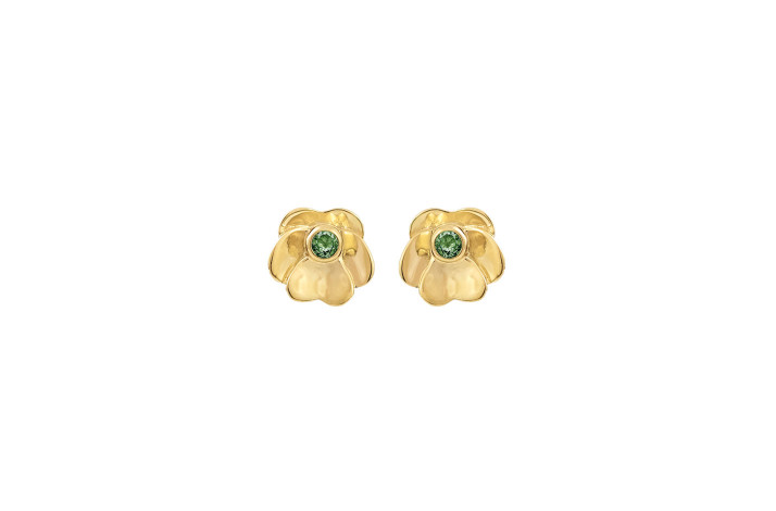 Gold plated ear pin - Pansy