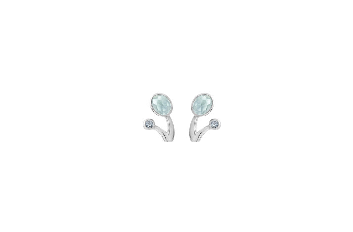 Silver ear pin - Blend of Blue