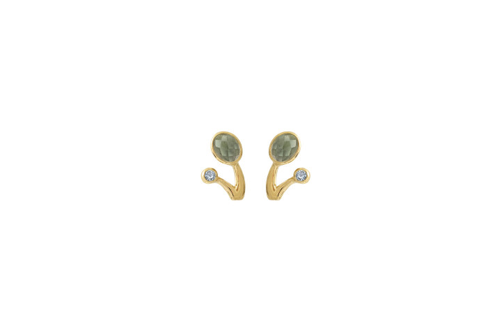 Gold plated ear pin - Blend of Blue