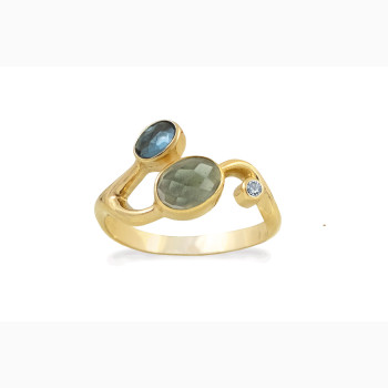 Gold plated ring - Blend of Blue